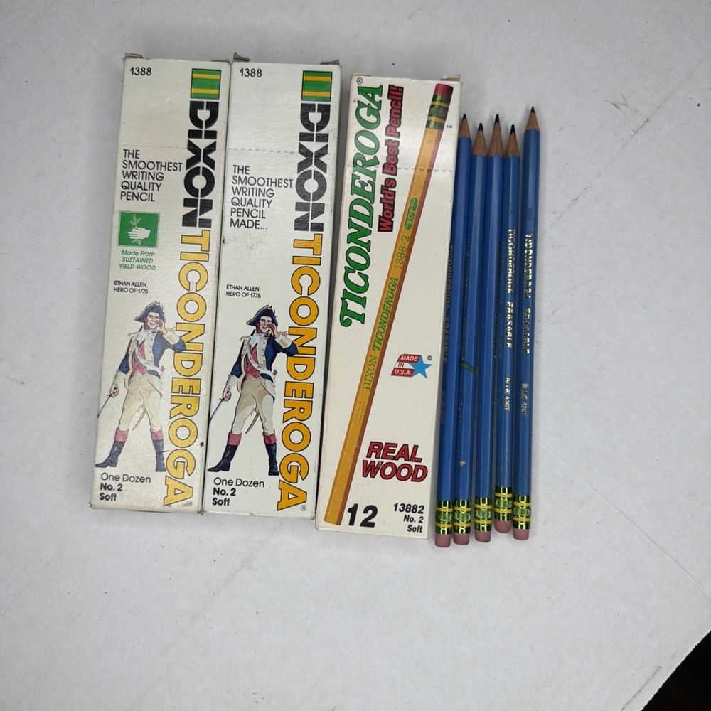 Dixon Ticonderoga Pencil Lot: 24 No 2 Soft 1388, 12 No 2 Soft 13882, 5 Blue 420T